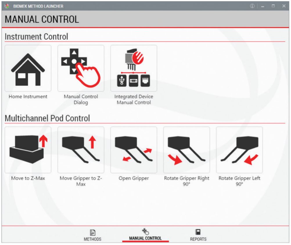 Figure 3. Manual Control can be run through the launcher interface