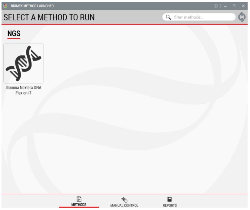 Figure 2. Biomek Method Launcher provides an easy interface to launch the method.