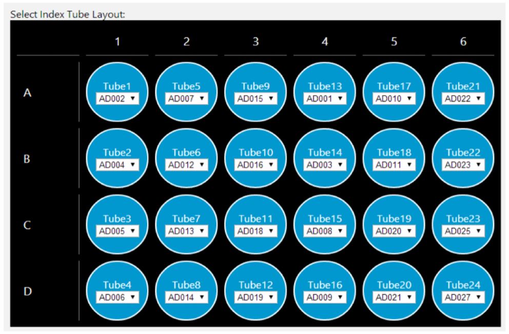 Figure 6. Guided Labware Setup enables selecting index tube layout