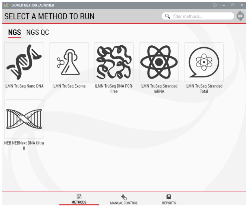 Figure 2. Biomek Method Launcher provides an easy interface to start the method