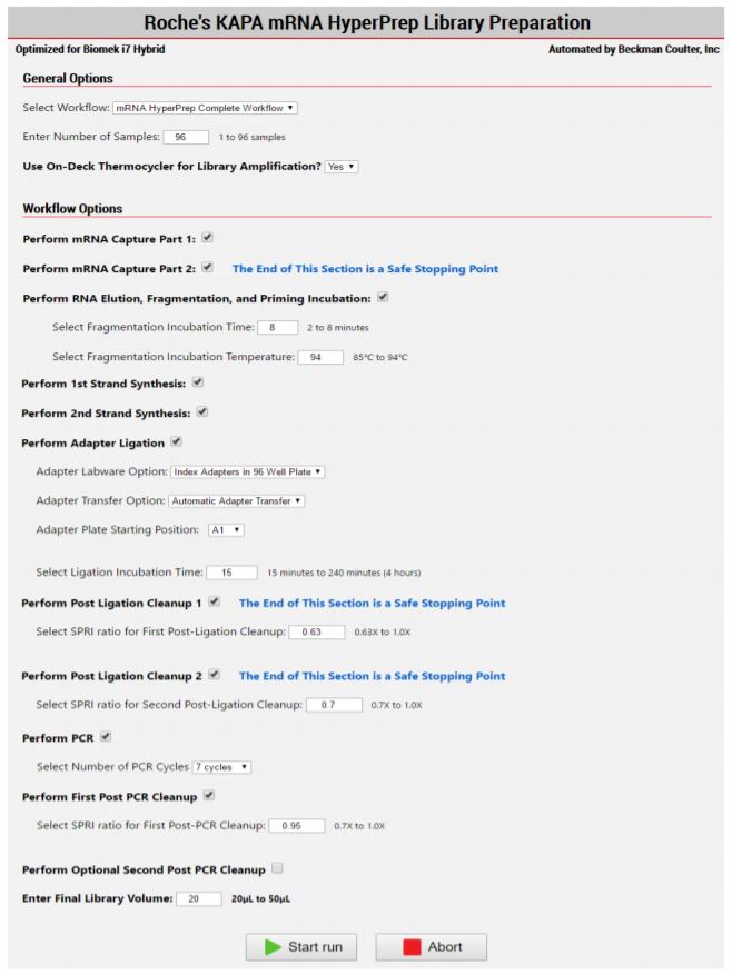 Figure 3 The KAPA mRNA HyperPrep MOS enables users to select the desired workflow sample number