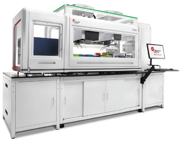 Figure 1. The Biomek i7 Workstation, along with various integrated devices, was used to automate a cell line development workflow.