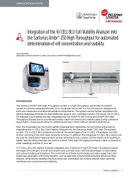 Integration of the Vi-CELL BLU Cell Viability Analyzer into the Sartorius Ambr® 250 High Throughput for automated determination of cell concentration and viability