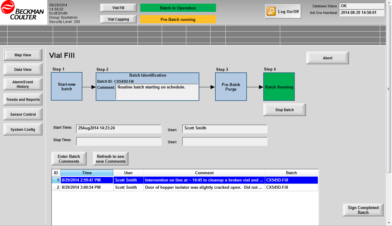 Batch workflow built into monitoring software