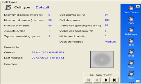 Automated Vi-CELL XR cell counting SOP library software screen