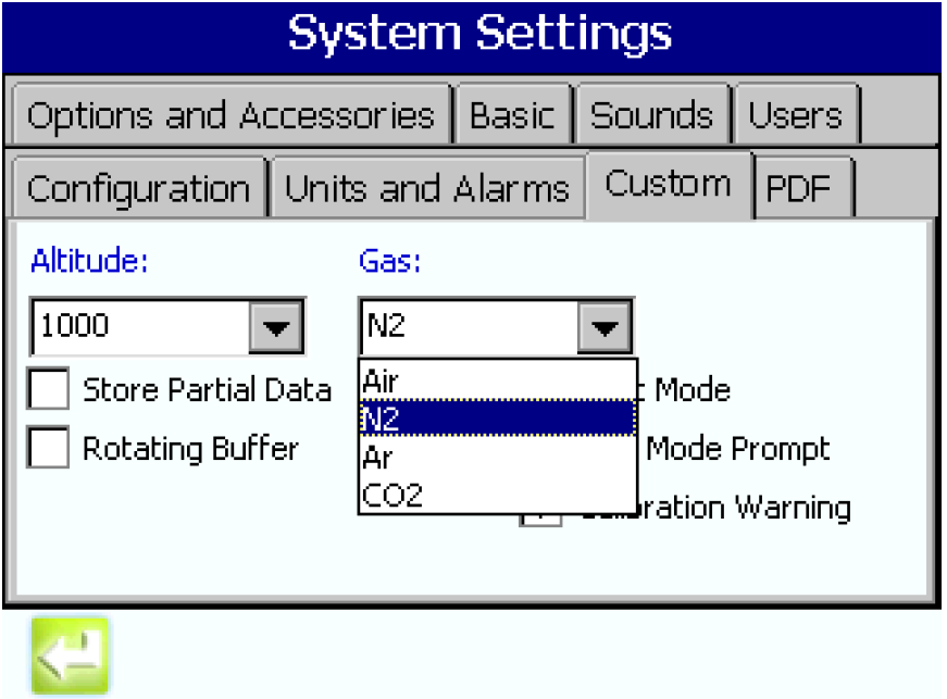 Selecting the gas to be monitored via a simple drop-down on the MET ONE 3400 user interface