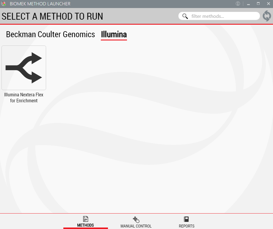 Figure 3. Biomek Method Launcher provides an easy interface to launch the method.