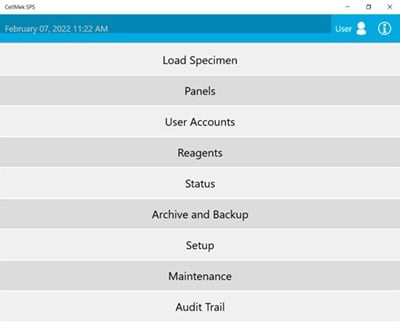 CellMek SPS interface home screen