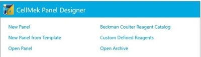 CellMek Panel Designer start screen
