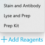 CellMek SPS Panel Designer Software Add reagents to Tube screen