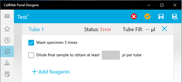 CellMek SPS Panel Designer Software Sample Volume After Wash