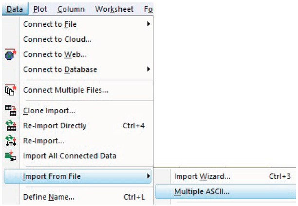 DGE-AUC Analysis in Origin, Step 1.2