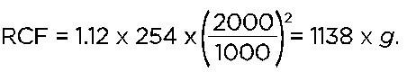 Maximum RCF Calculation with lower RPM