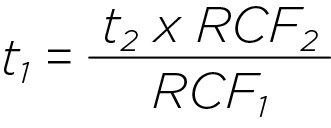 Формула для расчета времени центрифугирования