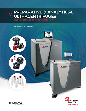 Product Catalog Cover: Preparative and Analytical Ultracentrifuges