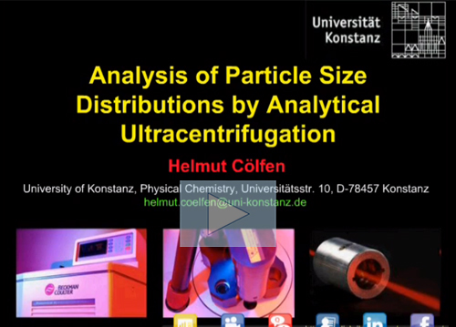 webinar Analysis of Particle Size Distributions by Analytical Ultracentrifugation