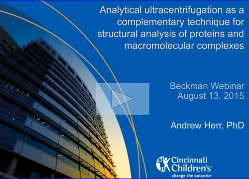 webinar Analytical Ultracentrifugation For Structural Analysis - Proteins and Macromolecular Complexes