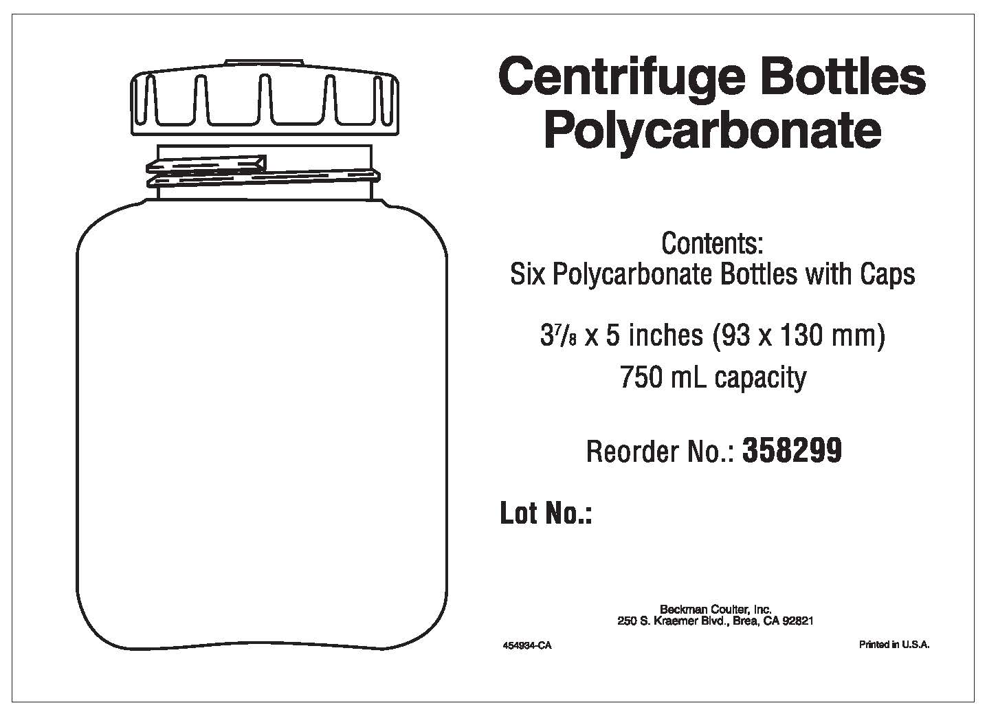 Centrifuges consumables tubes and bottles label