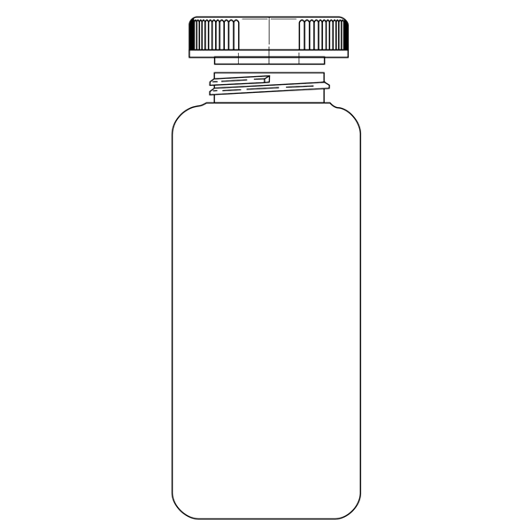 500 mL, Polypropylene Bottle with Cap Assembly, 69 x 160mm - 6Pk