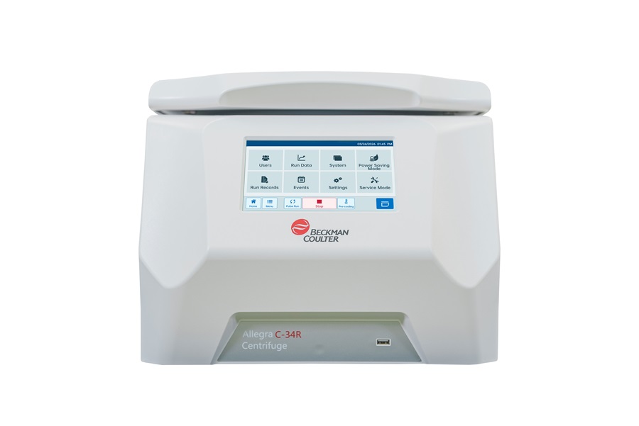 Allegra C-34R benchtop centrifuge with intuitive touchscreen controls and programmable settings