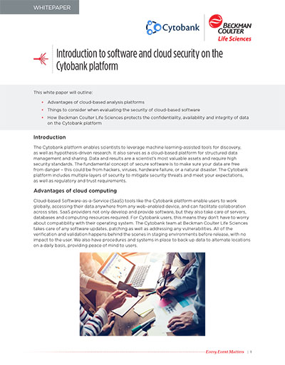Introduction to software and cloud security on the Cytobank platform - Whitepaper front page