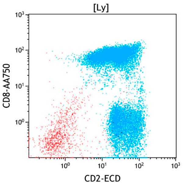 ClearLLab 10C, Case 16, CD2 vs CD8 dot plot, Lymphocyte gate