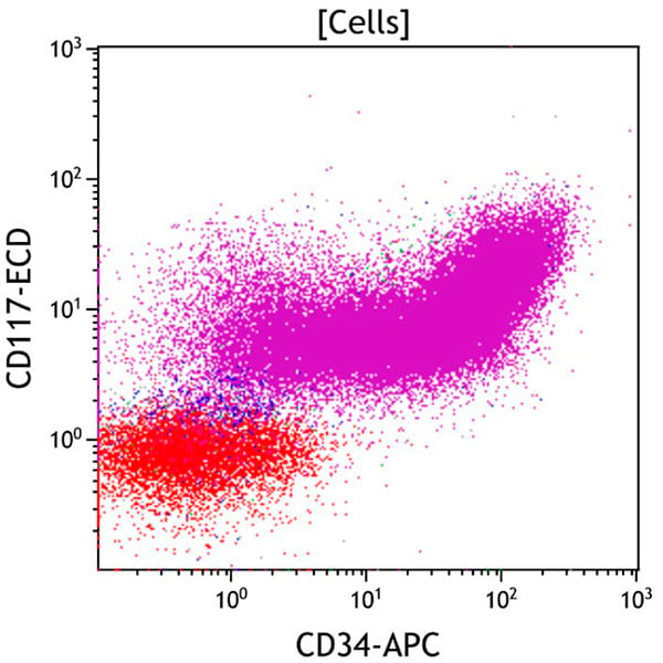 ClearLLab 10C, Case 18, CD34 vs CD117, all viable cells