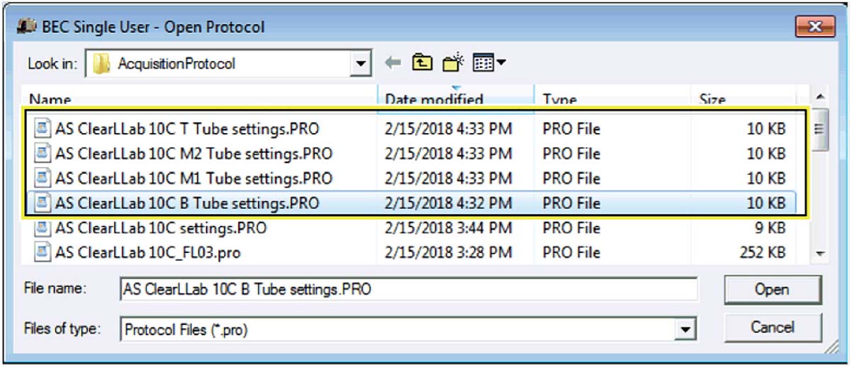 Setup workflow for ClearLLab 10C Application