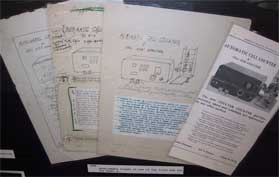 Hand-drawn advertising drafts of the first Coulter Counter