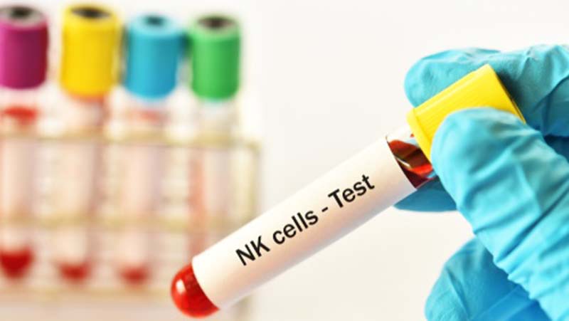 Tube with NK cell test on a label