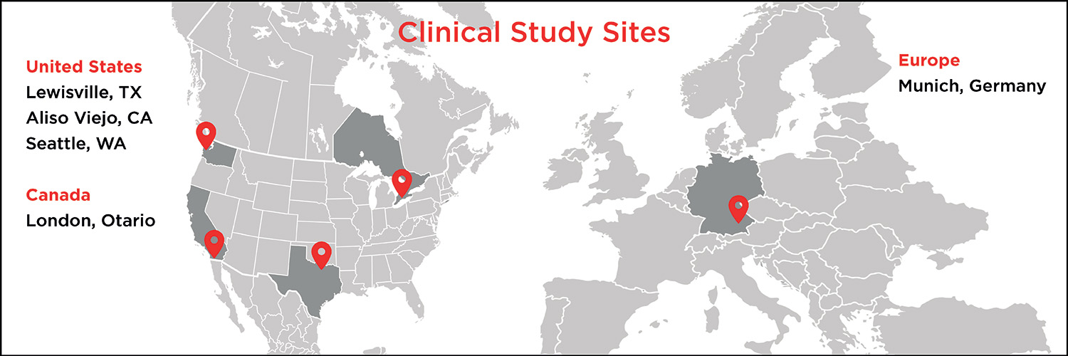 Map of the clinical study sites