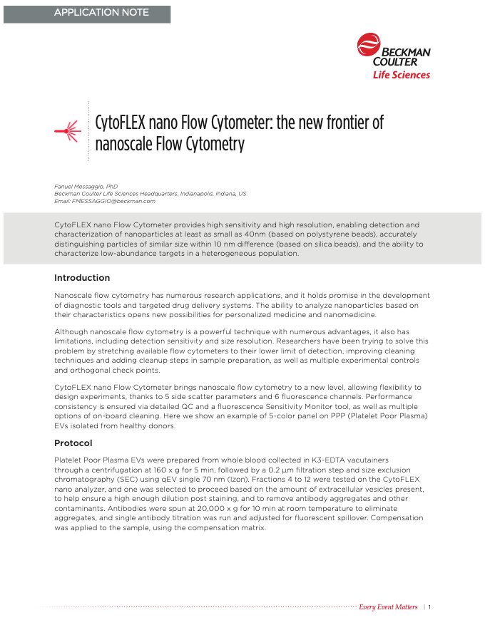 CytoFLEX nano Flow Cytometer