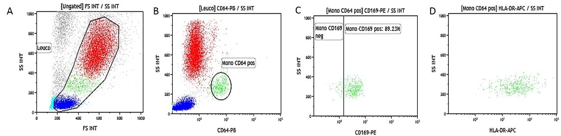 IOTest Myeloid Activation Antibody Cocktail Staining of INF beta-activated whole blood (EDTA anticoagulant)