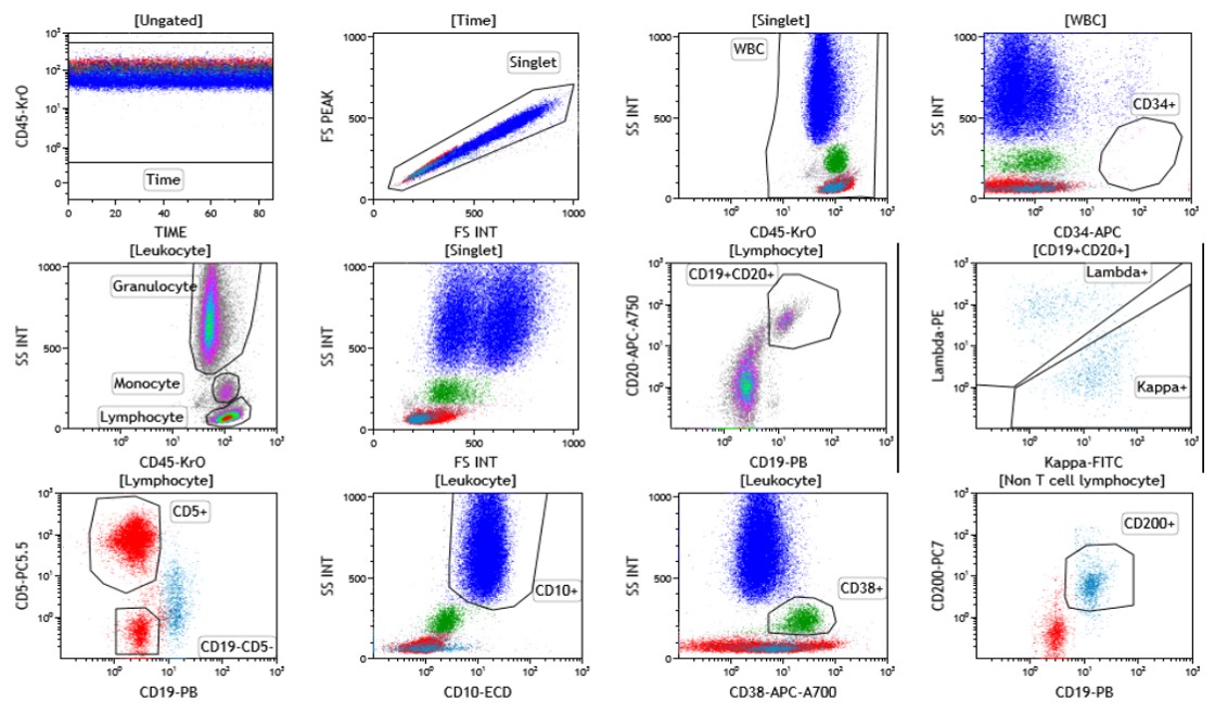 Tubo de linfocitos B de datos ClearLLab 10C para control celular normal