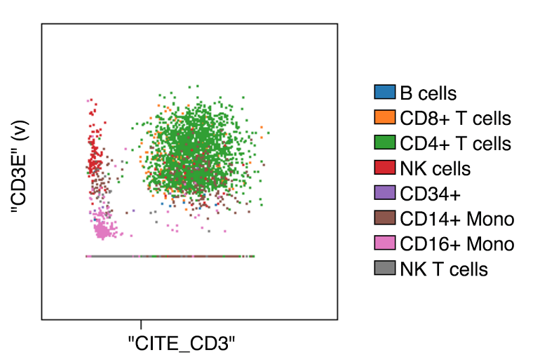 CITE-seq data correlated with protein expression data
