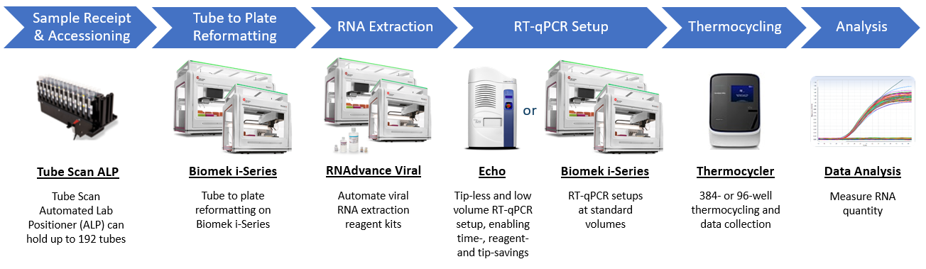 Fully-Automated Viral RNA Extraction and Detection Workflow Steps 