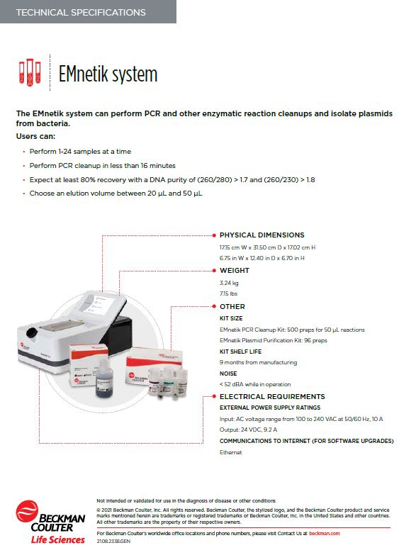 EMnetik System Flyer and Technical Specs