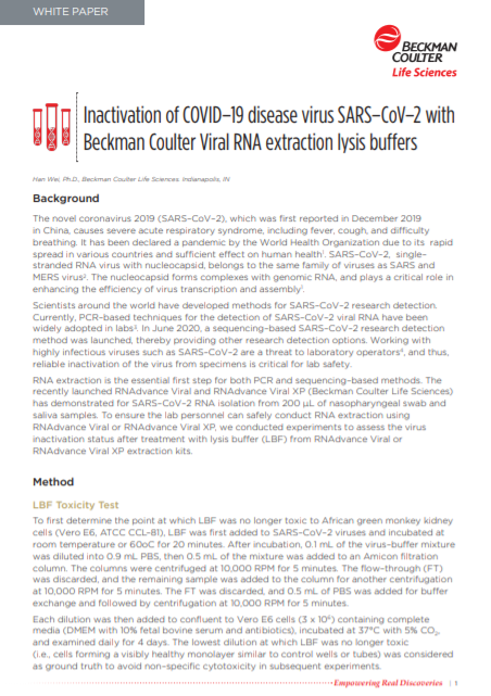 Inactivation Of COVID–19 Disease Virus SARS–CoV–2