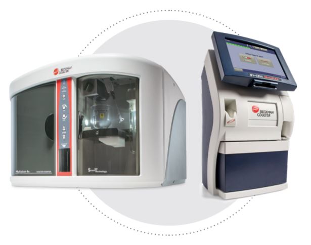 Multisizer 4e coulter counter for particle characterization and Vi-CELL MetaFLEX