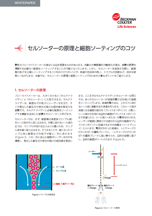 セルソーターの原理と細胞ソーティングのコツ