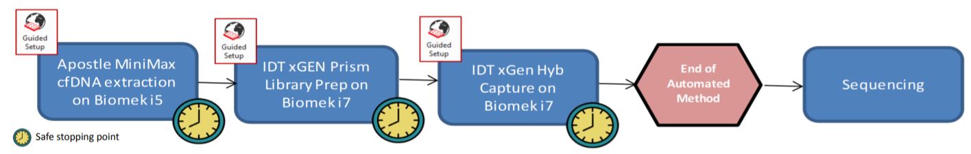Figure 2: An end to end automated workflow from extraction to hybridization capture