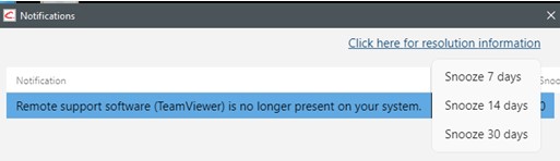 Remote support software (TeamViewer) is no longer present on your system