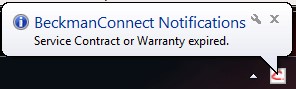 BeckmanConnect Notifications Service Contract or Warranty expired