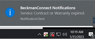 BeckmanConnect Notifications Service Contract or Warranty expired