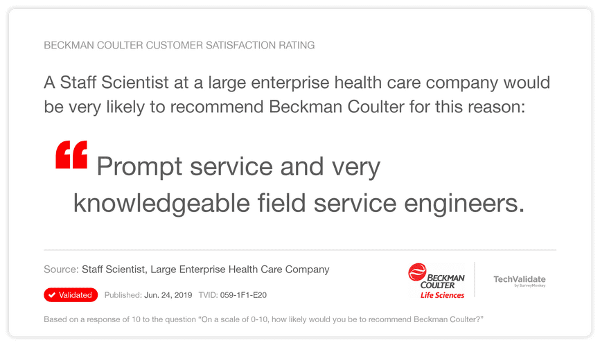 Staff Scientist from Large Enterprise's Testimonial