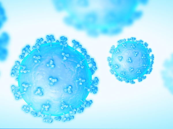blue image of coronavirus