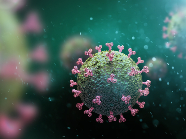 green image of coronavirus