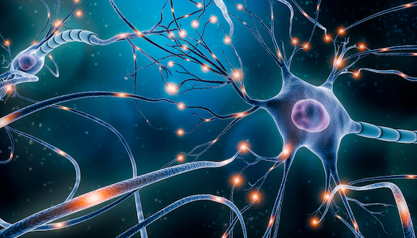 Illustration of neurons synapses